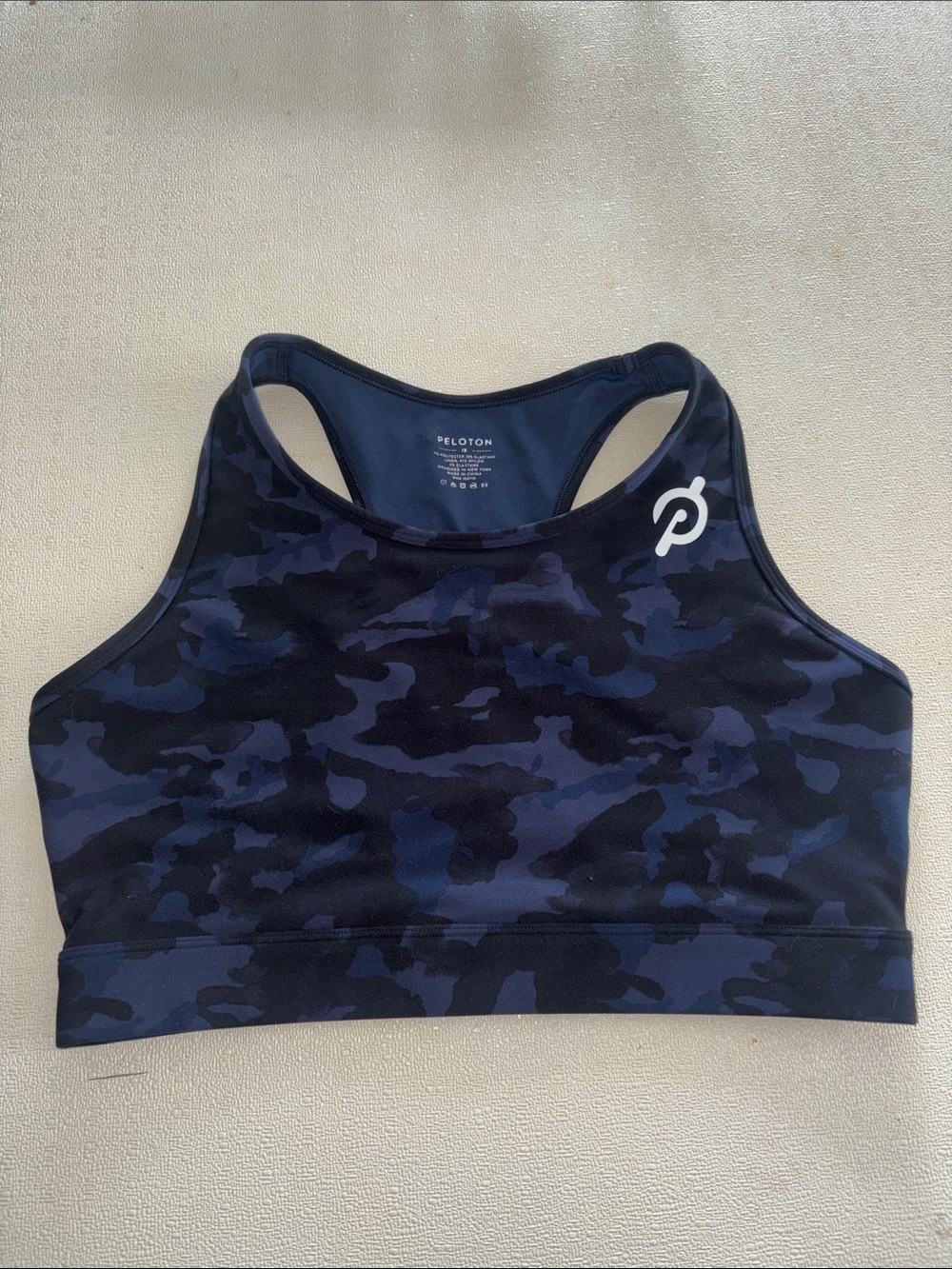 Peloton Navy Camo Racerback Sports Bra
